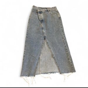 Women’s High-Waist Distressed Denim Skirt